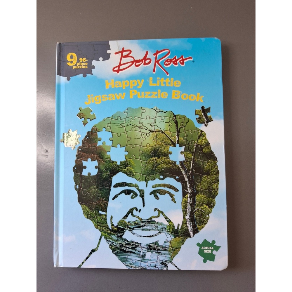 Bob Ross Happy Little Jigsawโ Puzzle Book 9 Puzzles 96 Pieces Each